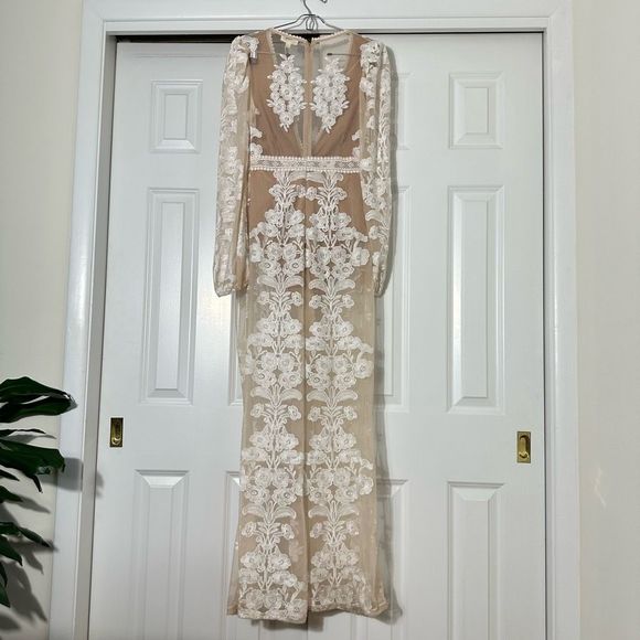 Free People by For love & Lemons Temecula Embroidered Lace Jumpsuit - Picture 3 of 6